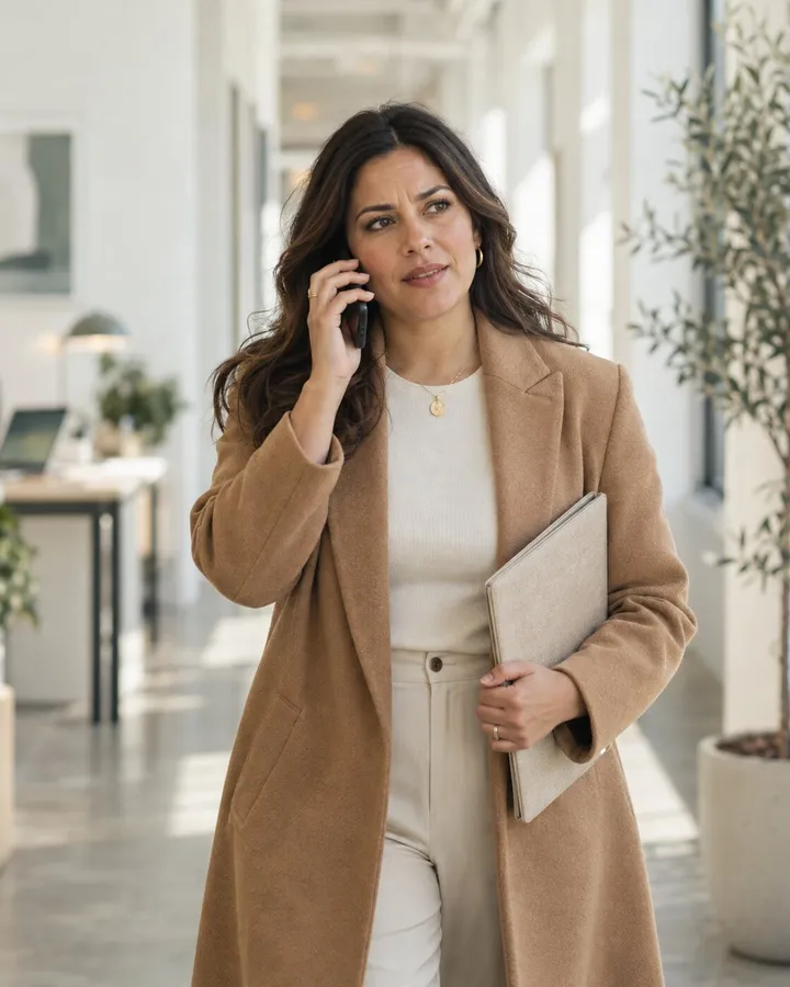 Client on a phone call looking puzzled