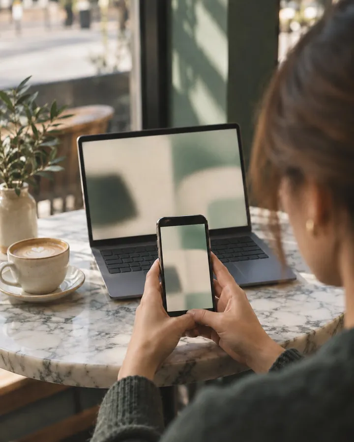 Someone photographing a laptop screen with a phone